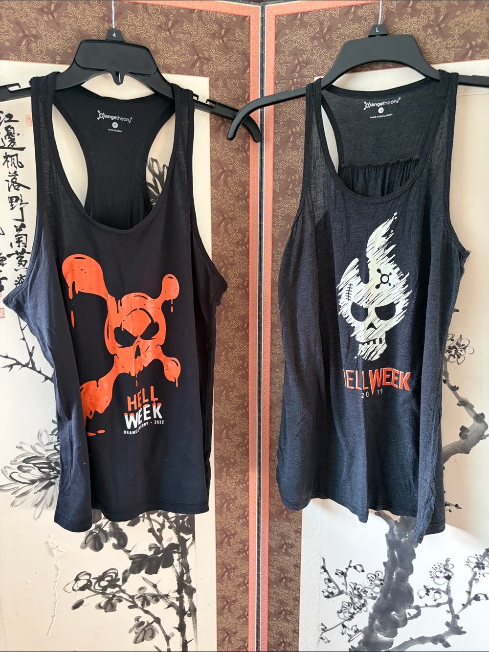 Orangetheory Black Tank Tops with Orange Graphic - Hell Week
